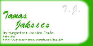 tamas jaksics business card